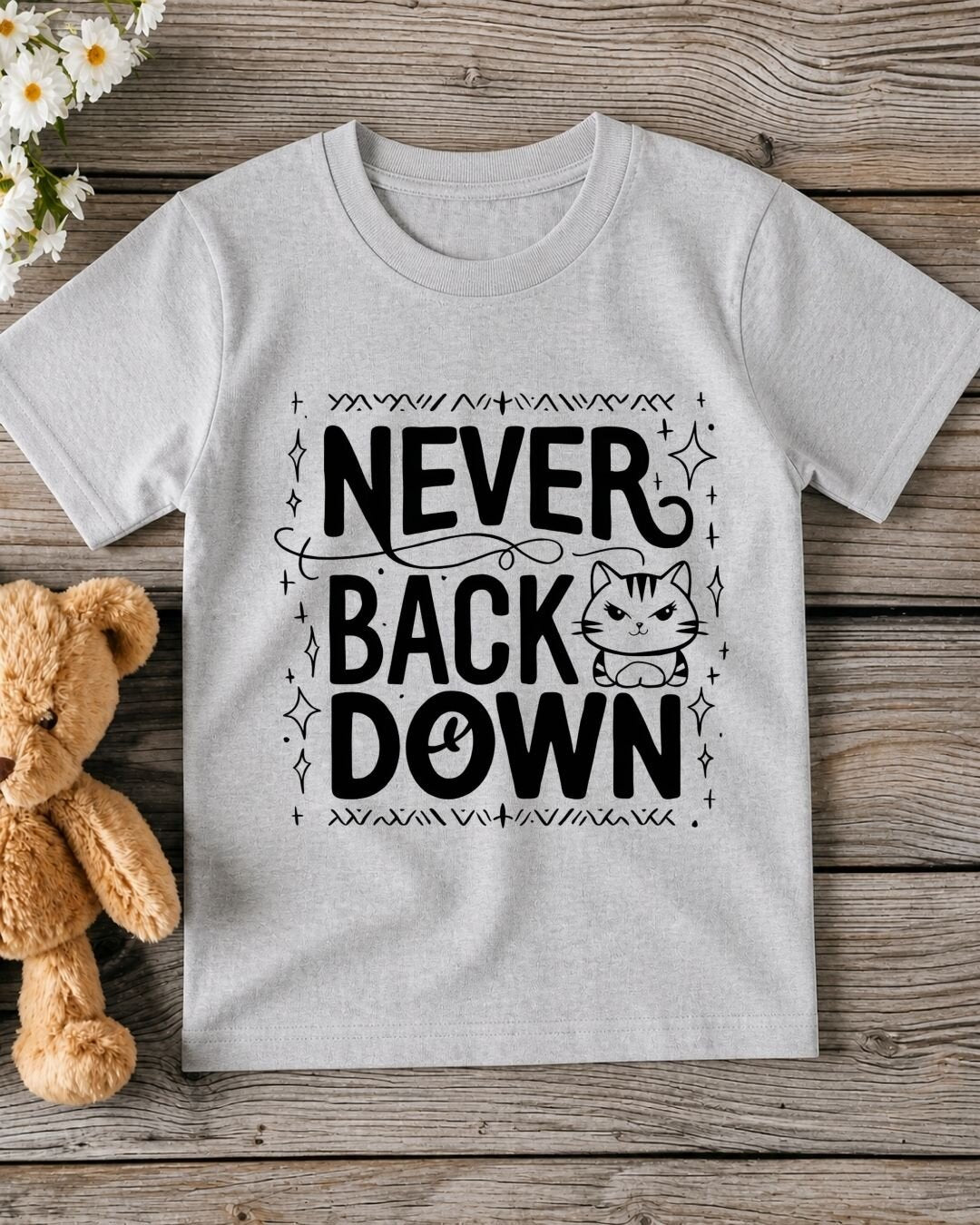 Cute Attitude Cat Kid Cotton Tee