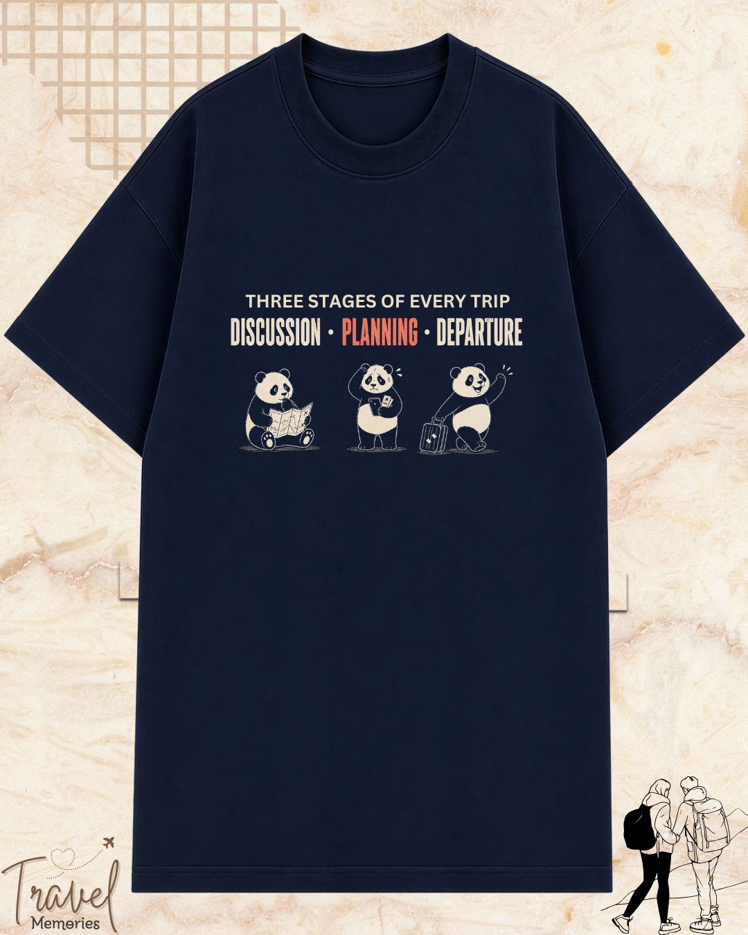 Three Stages of Every Trip Series 1 Travel Cotton Tshirt