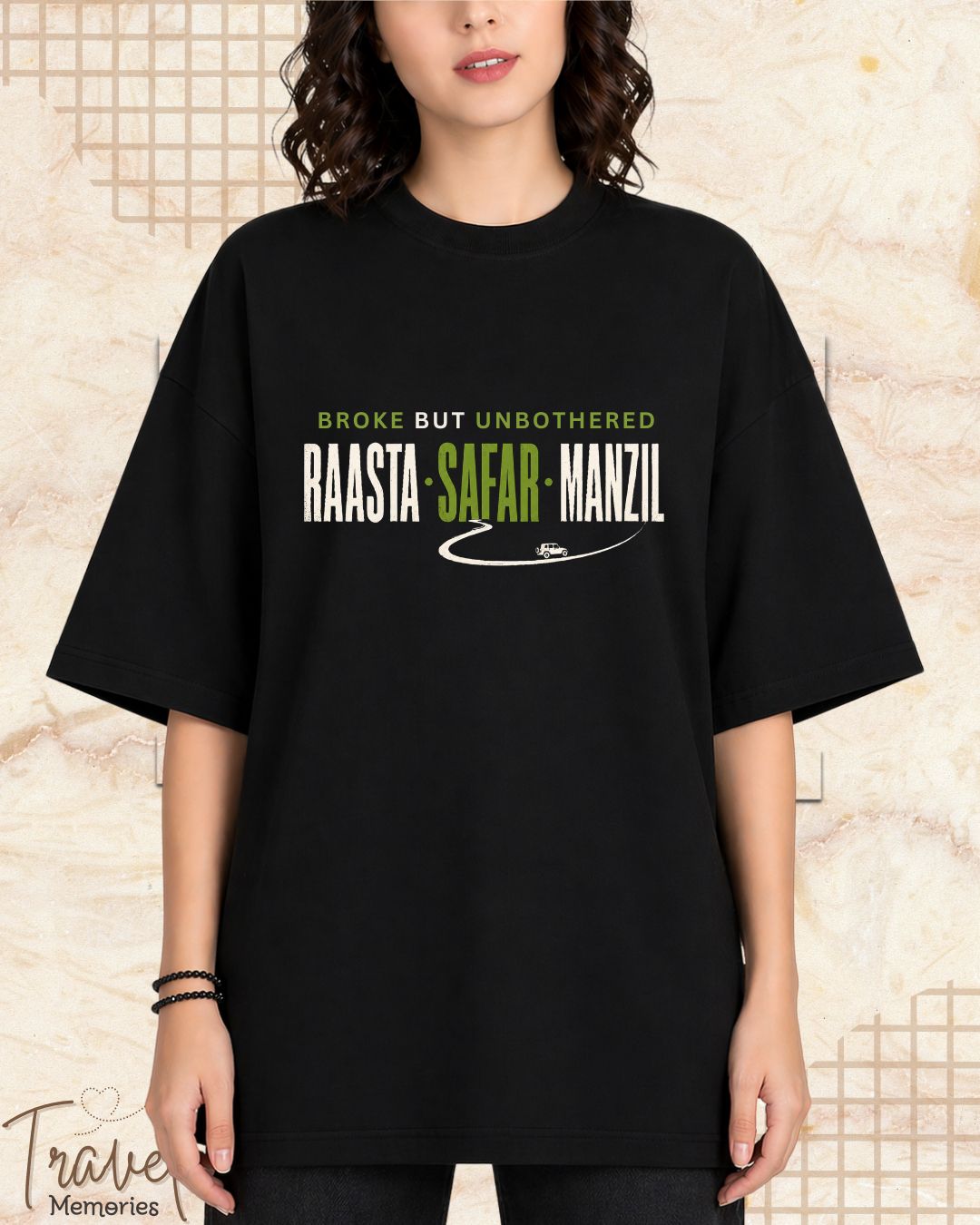 Raasta Safar Manzil Travel Cotton Tshirt