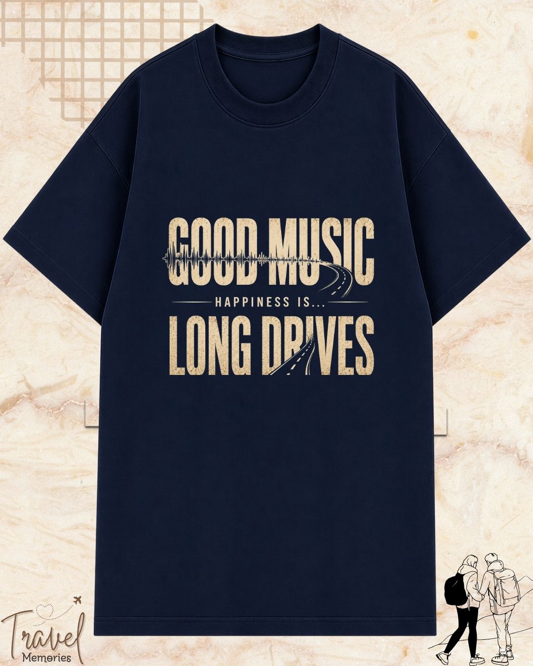 Happiness Is Travel Cotton Tshirt