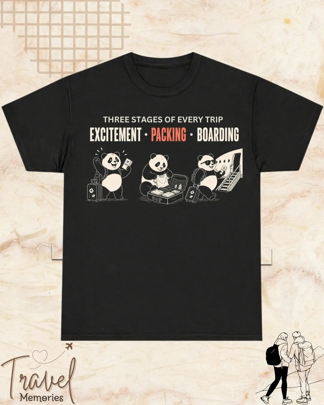 Three Stages of Every Trip Travel Cotton Tshirt Part 2