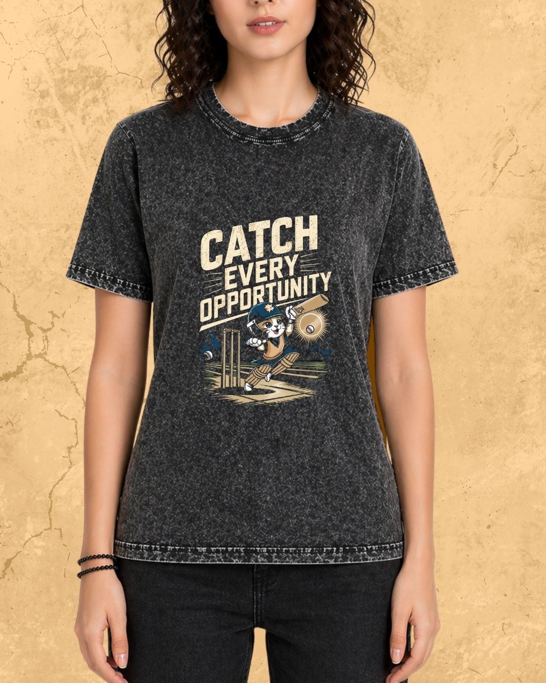 Meow Cricket Champion Cotton Tee