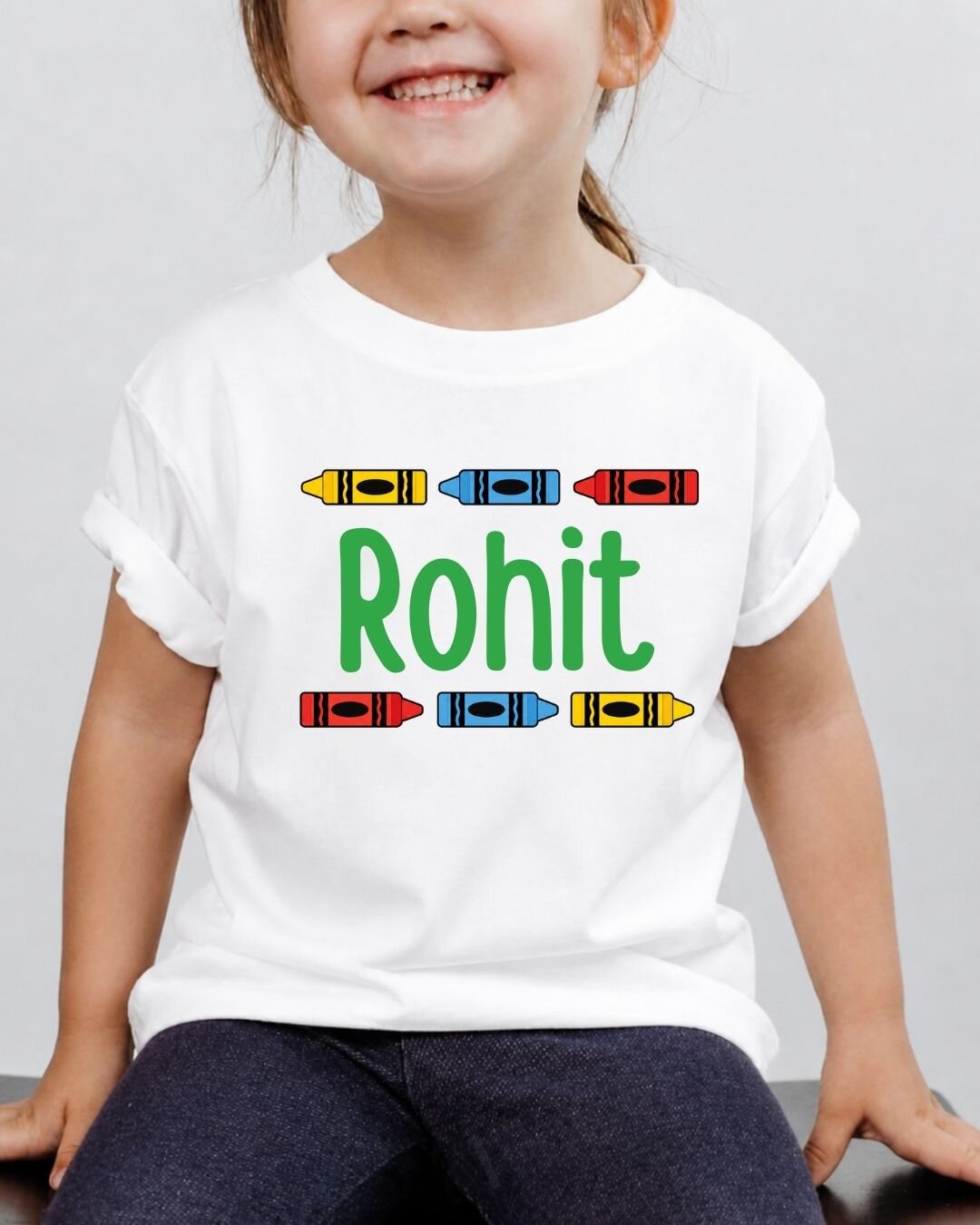 Colorful Crayon Custom Kid Cotton Tee