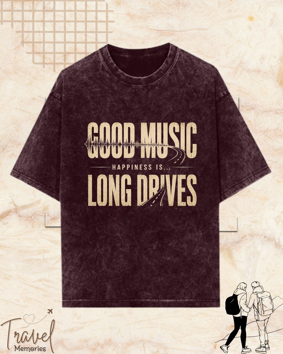 Happiness Is Travel Cotton Tshirt