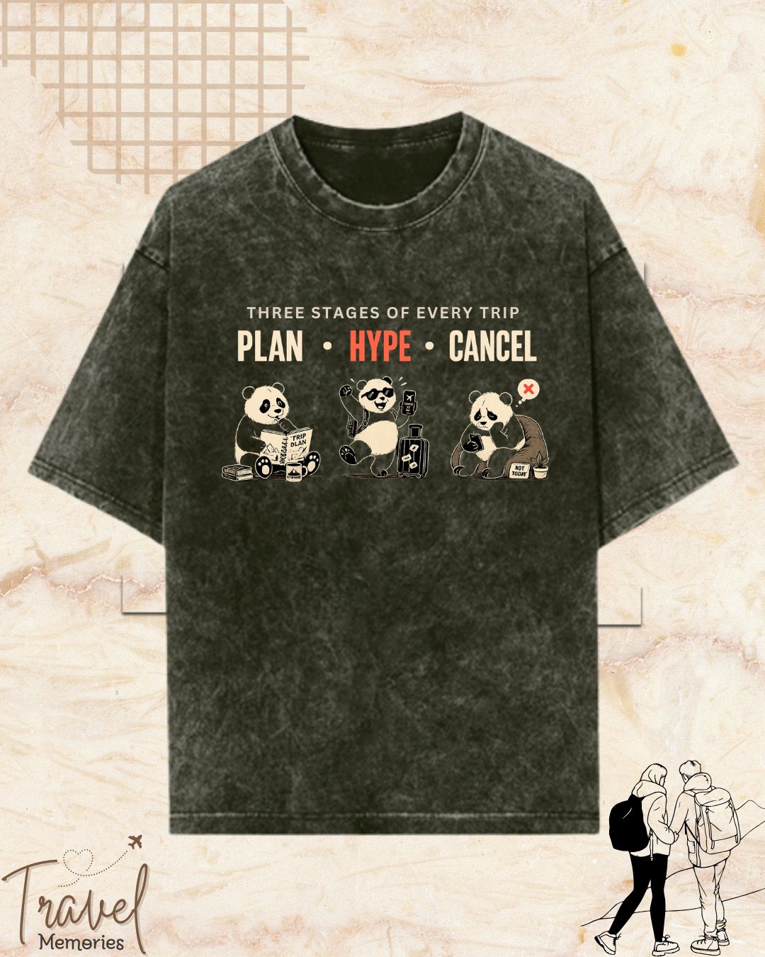 Three Stages of Every Trip Series 2 Travel Cotton Tshirt