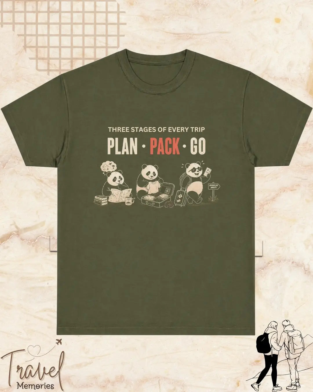 Three Stages of Every Trip Travel Cotton Tshirt Part 1