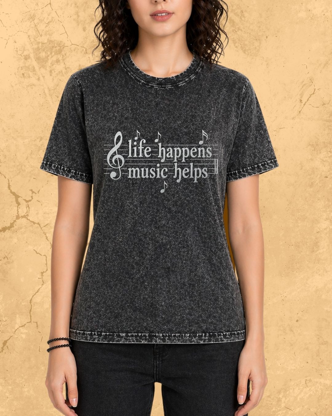 Life Happens Music Helps Cotton Tshirt