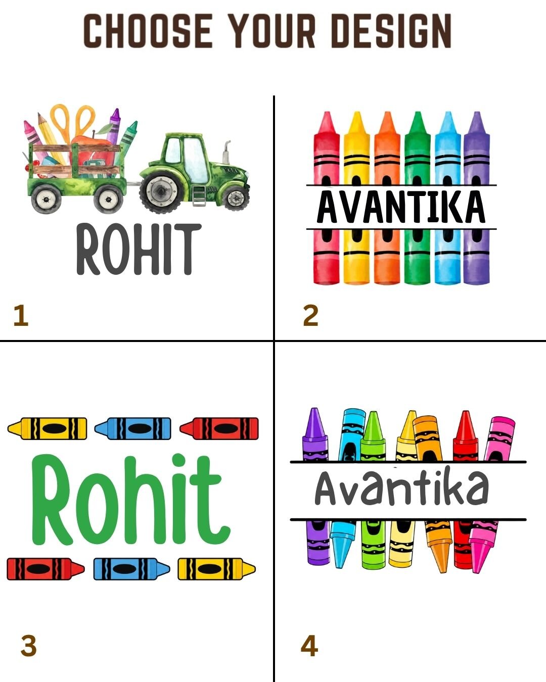Colorful Crayon Custom Kid Cotton Tee