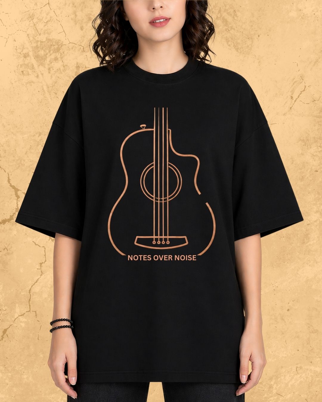 Minimal Guitar Music Cotton T-Shirt