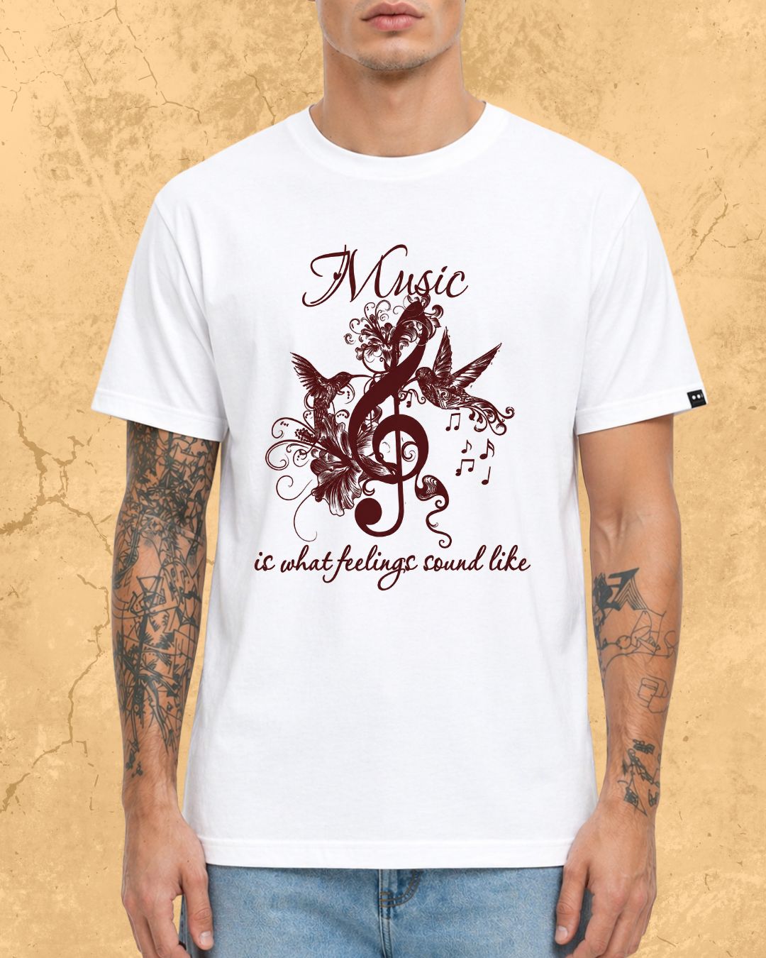 White Music Is What Feelings Sound Like Cotton Tshirt