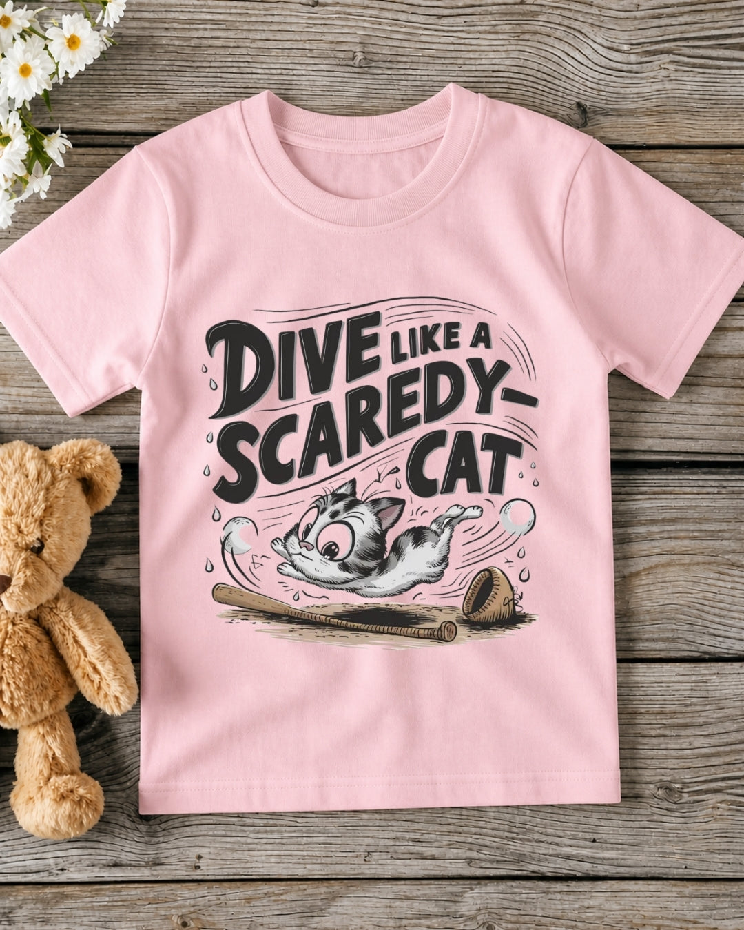 Drive Like Scaredy Cat kid Cotton Tee