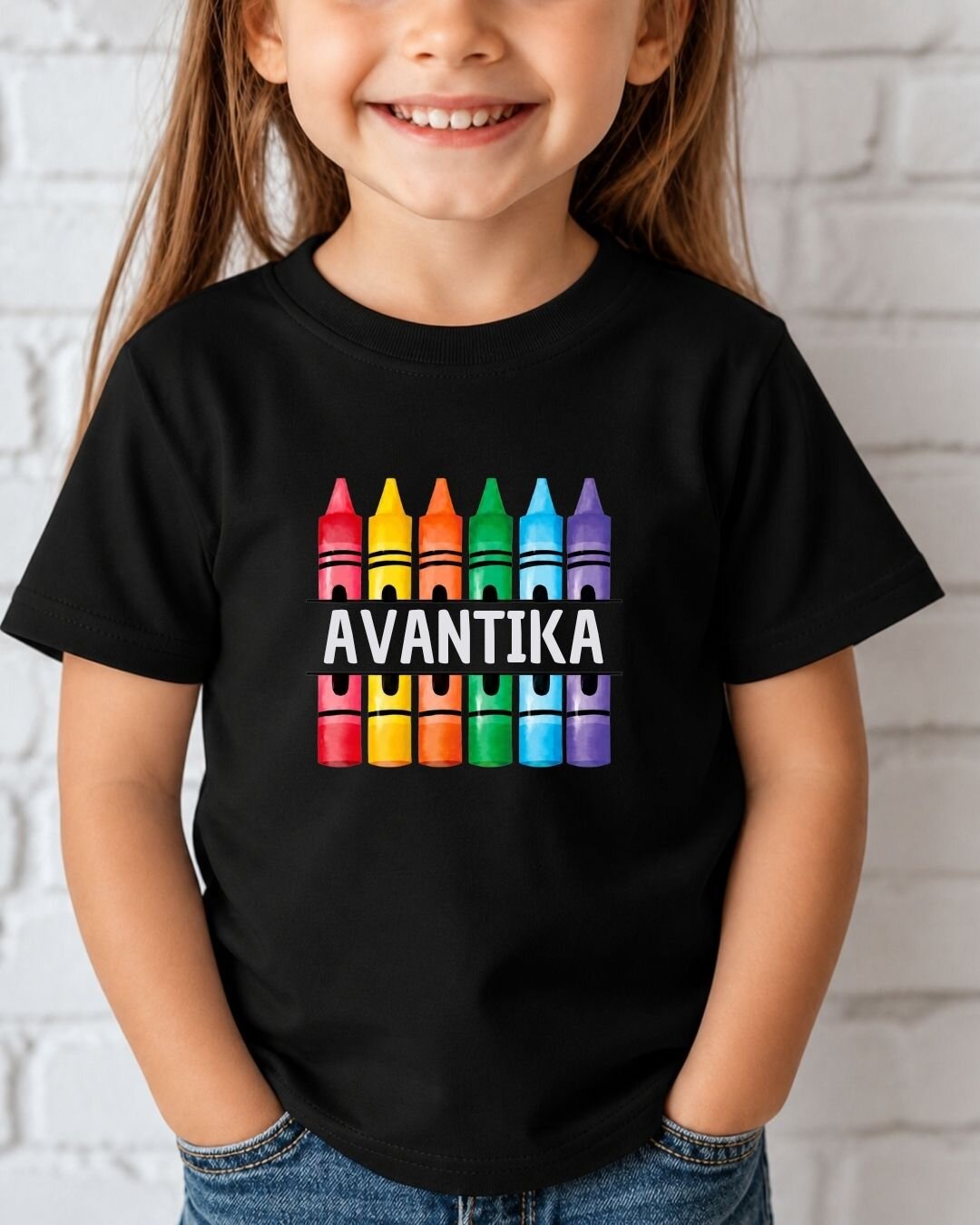 Colorful Crayon Custom Kid Cotton Tee