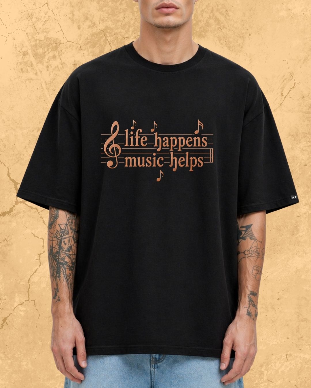 Life Happens Music Helps Cotton Tshirt