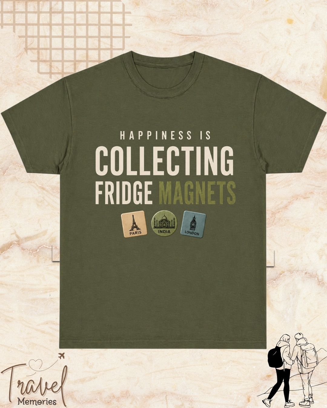 Happiness Is Travel Cotton Tshirt