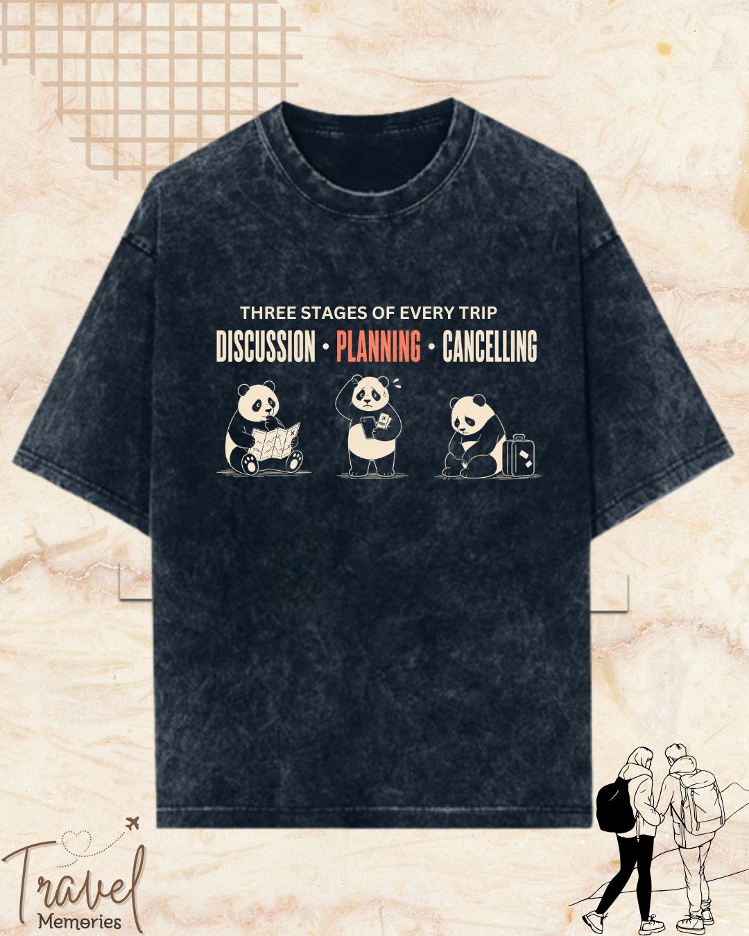 Three Stages of Every Trip Series 1 Travel Cotton Tshirt