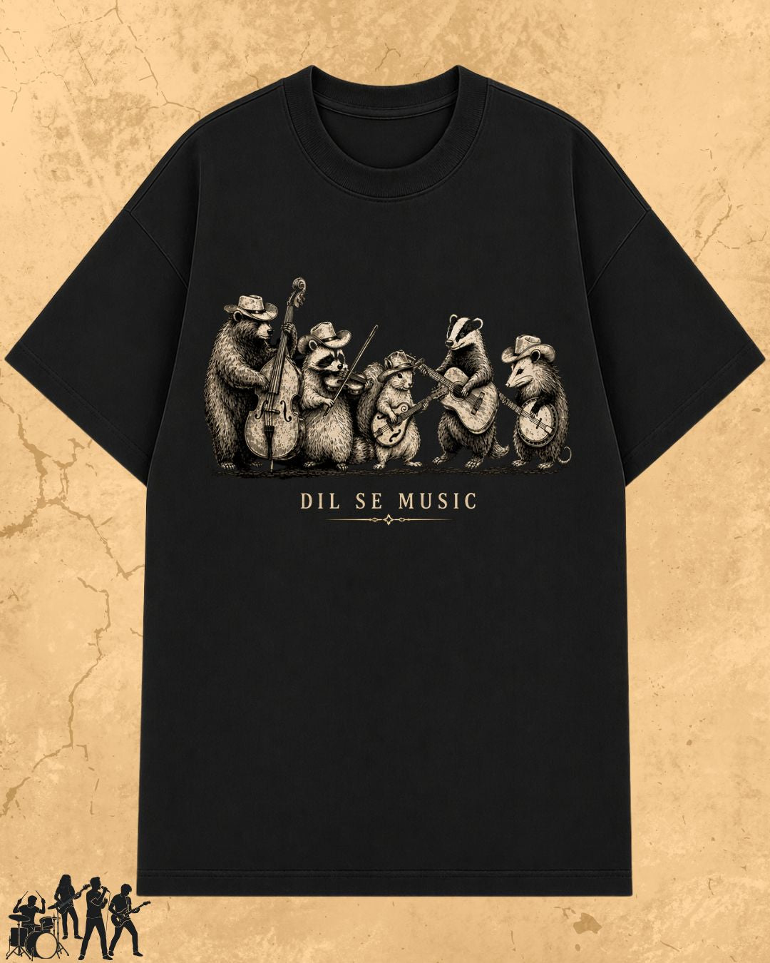 Folk Band Animals Music T-Shirt
