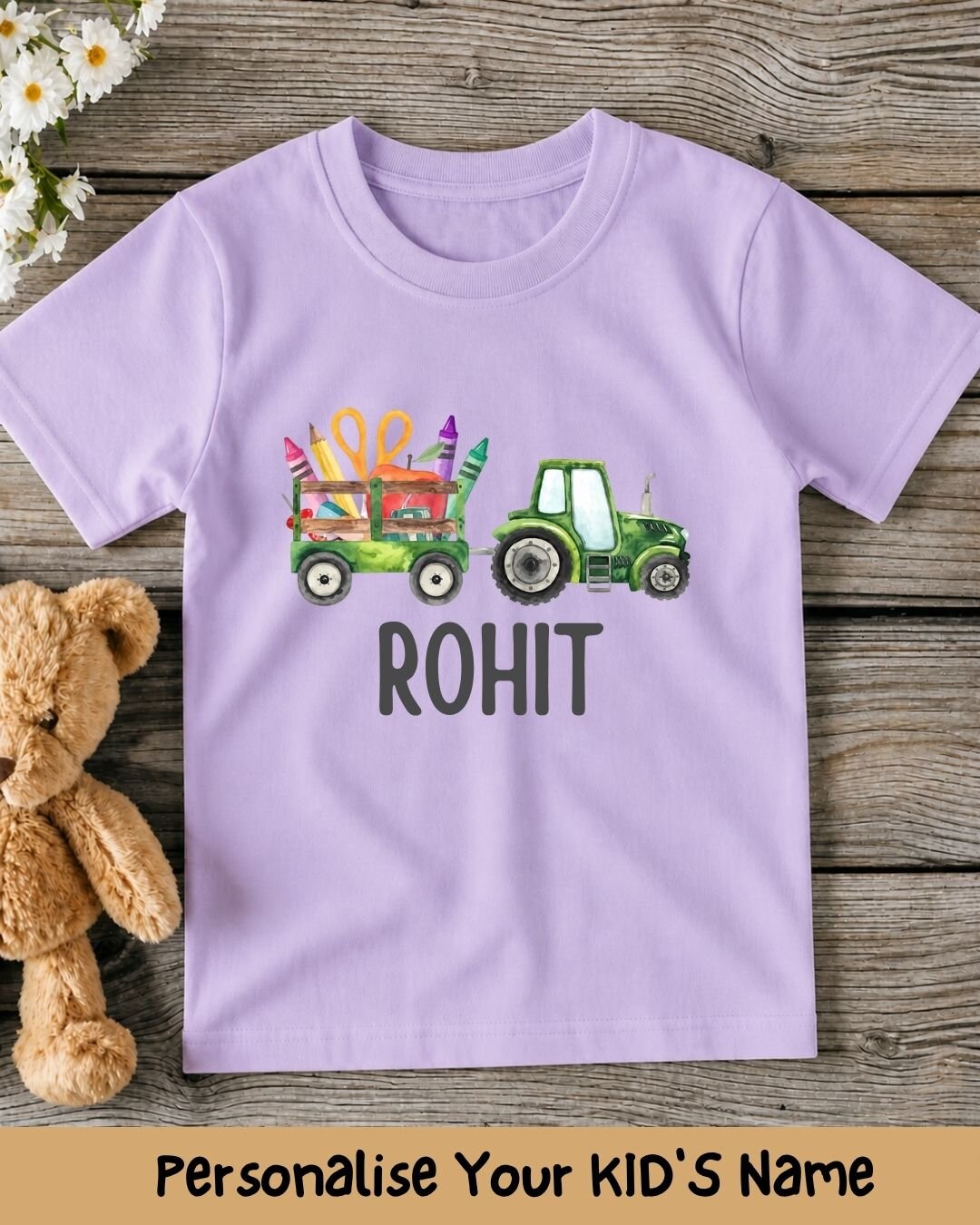 Colorful Crayon Custom Kid Cotton Tee