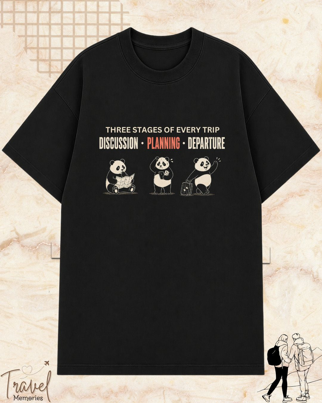 Three Stages of Every Trip Series 1 Travel Cotton Tshirt