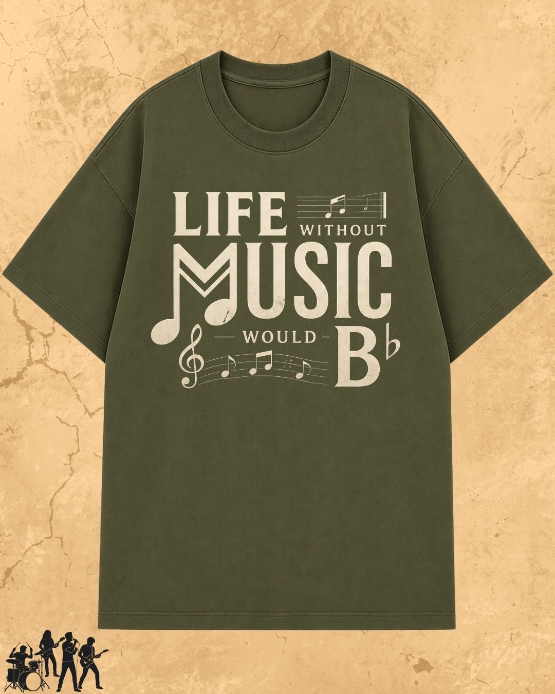 Life Without Music Would B Flat Cotton T-Shirt