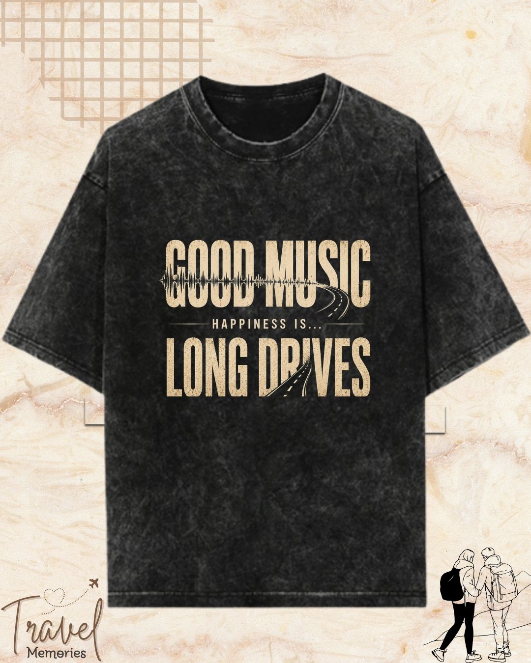 Happiness Is Travel Cotton Tshirt