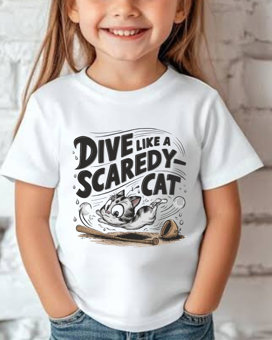 Drive Like Scaredy Cat kid Cotton Tee