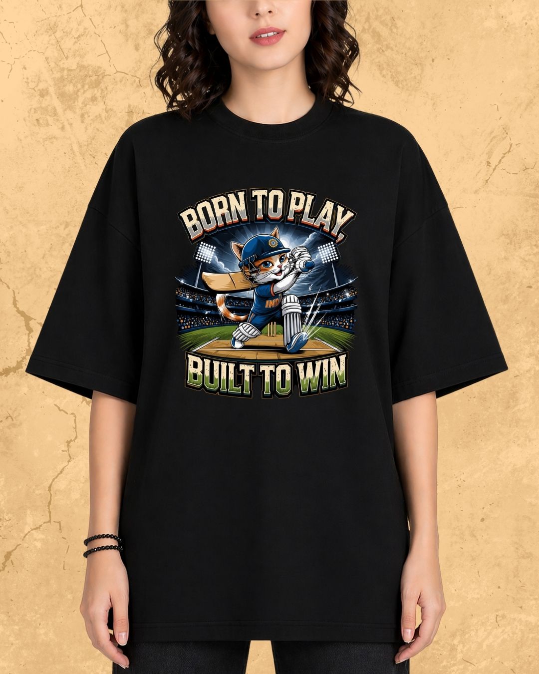 Meow Cricket Champion Cotton Tee