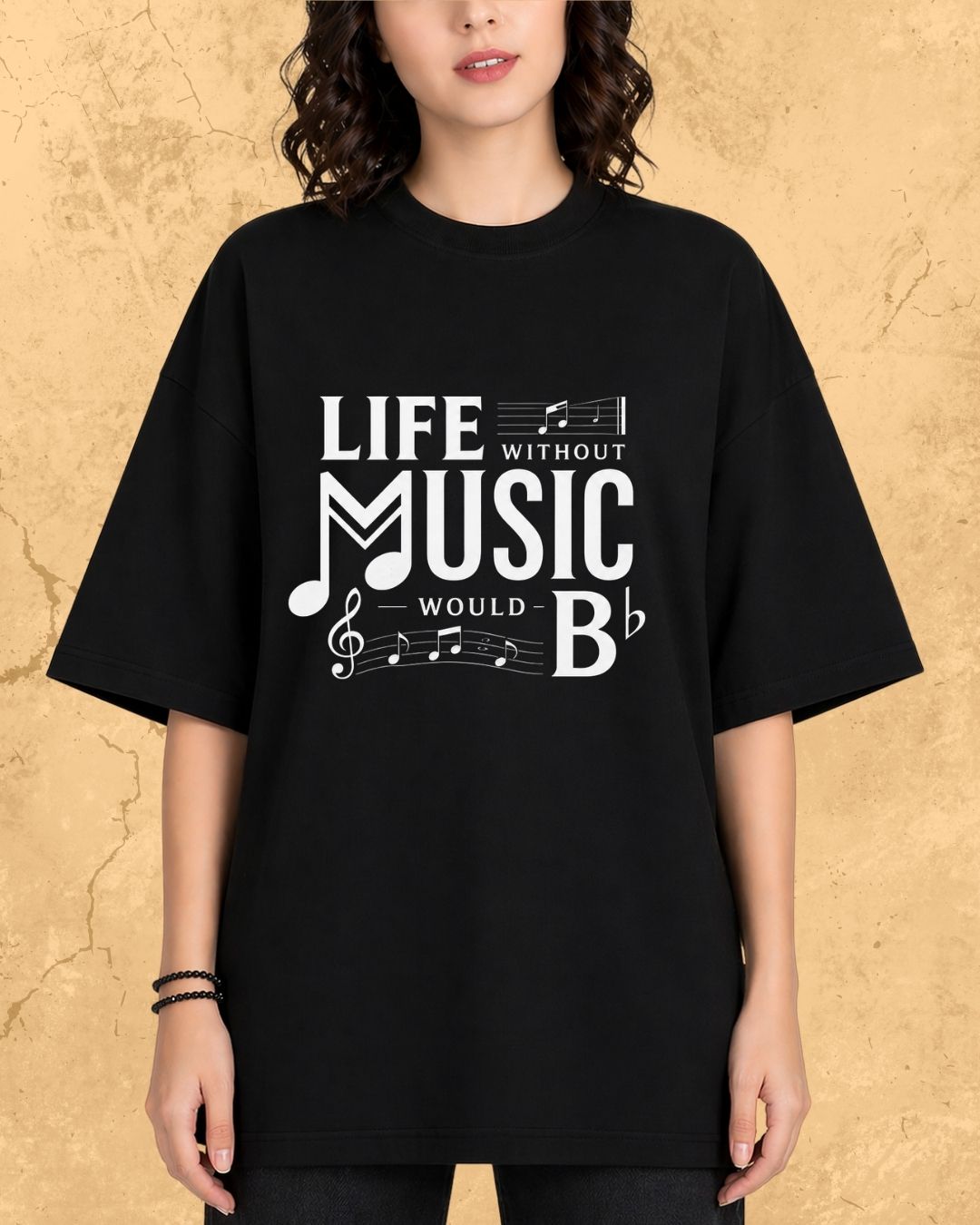 Life Without Music Would B Flat Cotton T-Shirt