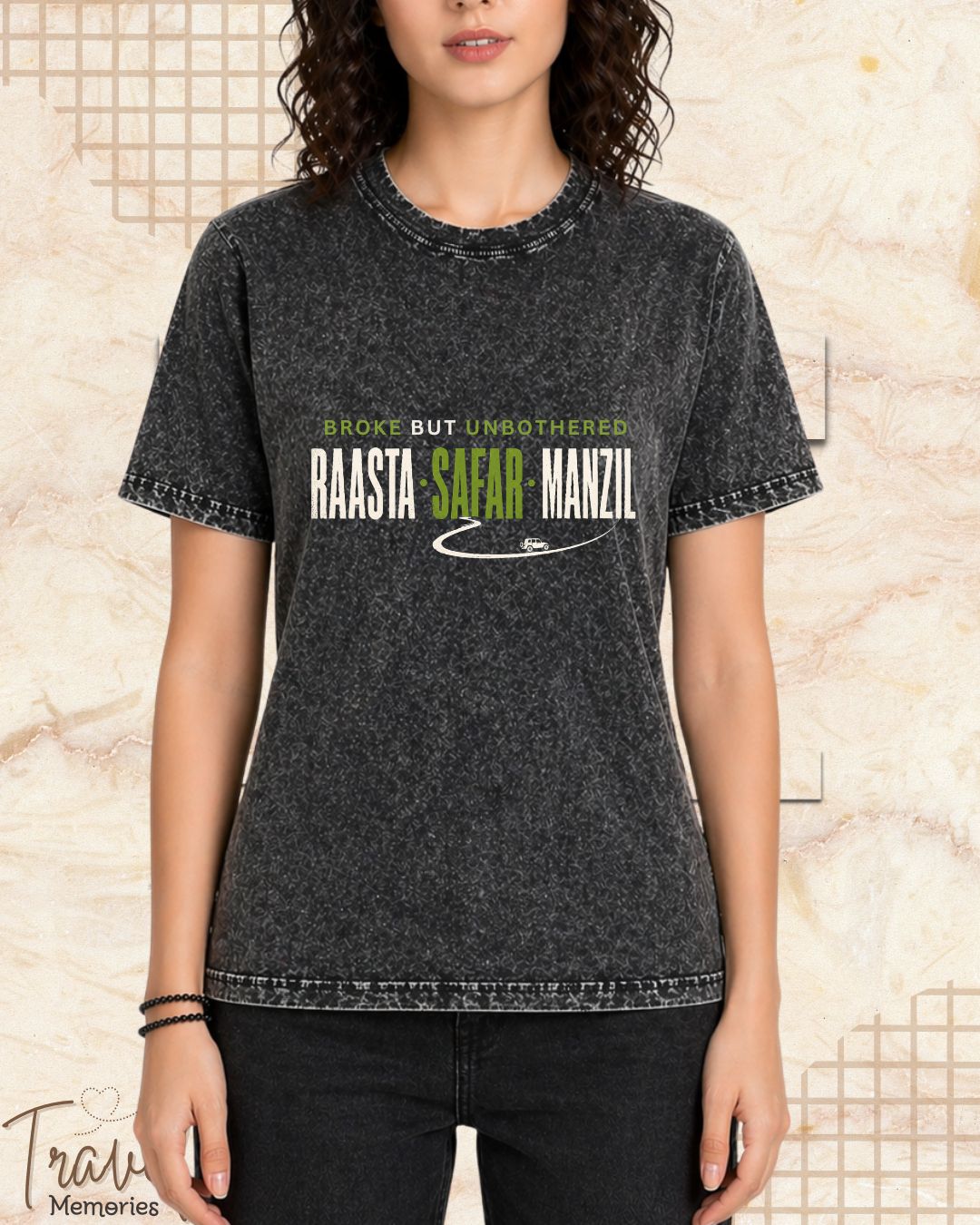 Raasta Safar Manzil Travel Cotton Tshirt