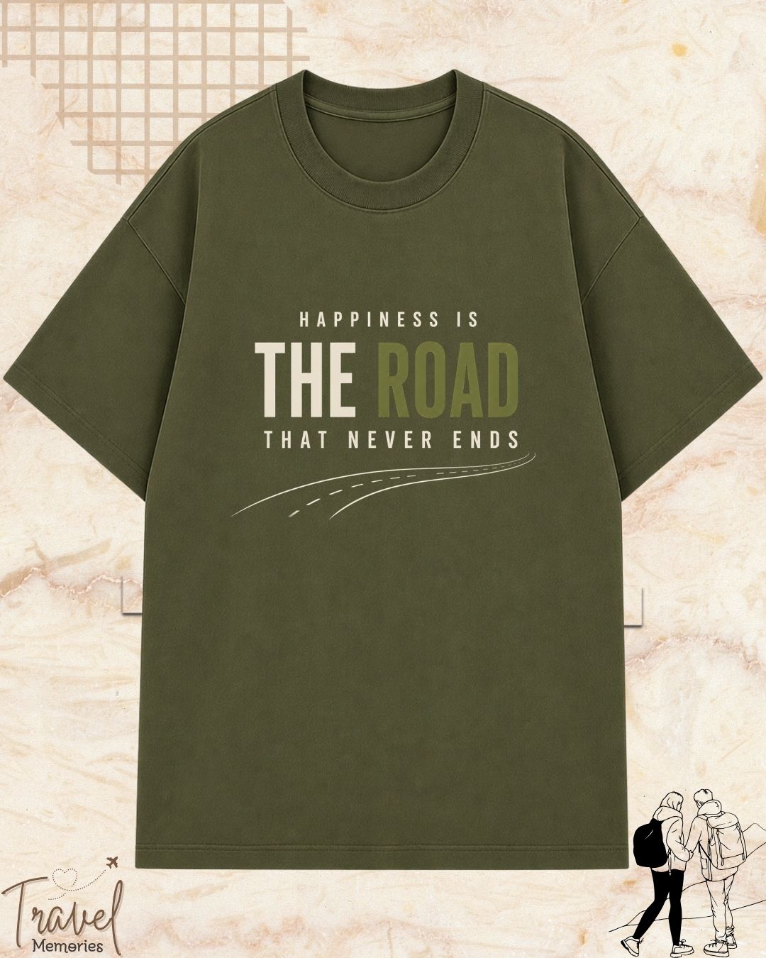 Happiness Is Travel Cotton Tshirt