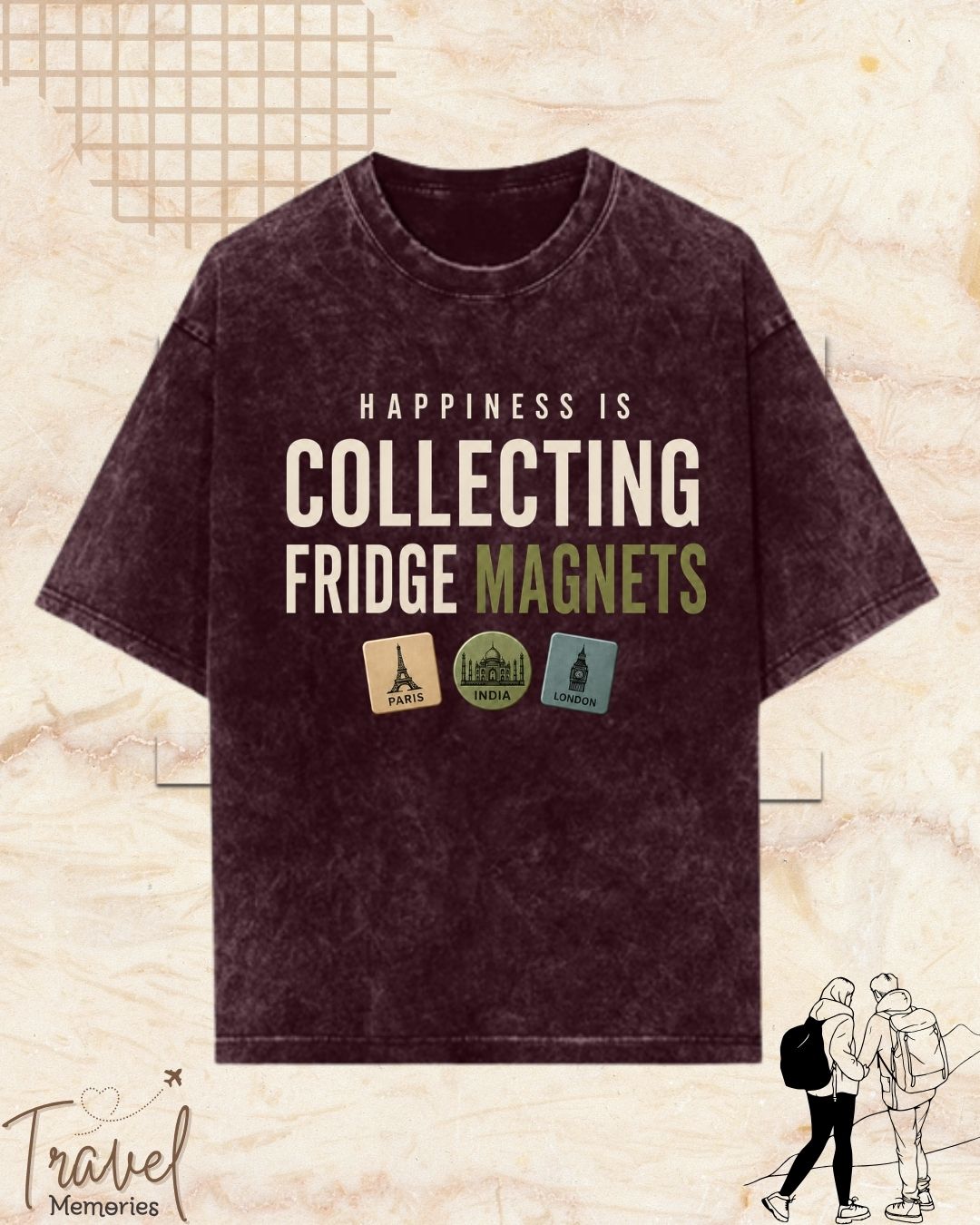 Happiness Is Travel Cotton Tshirt
