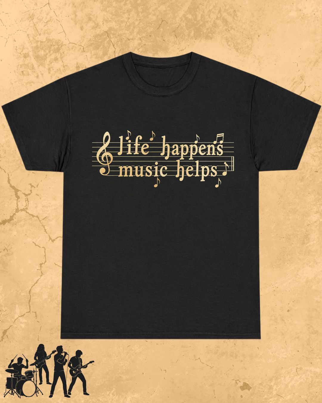 Life Happens Music Helps Cotton Tshirt