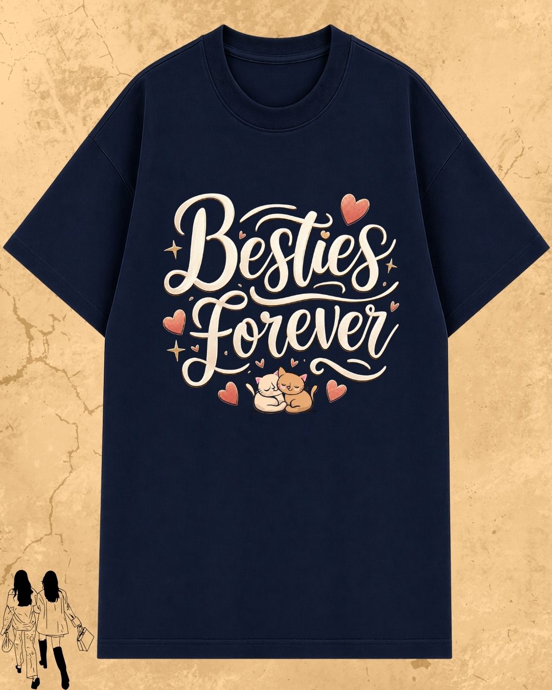 Meow Besties Cotton Tshirt
