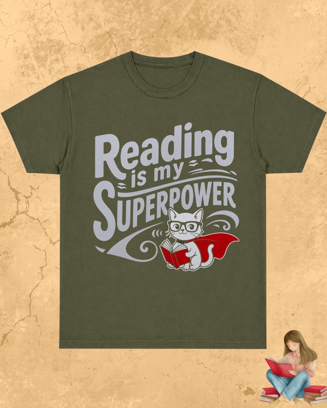Purrfect Reader Cotton Tshirt