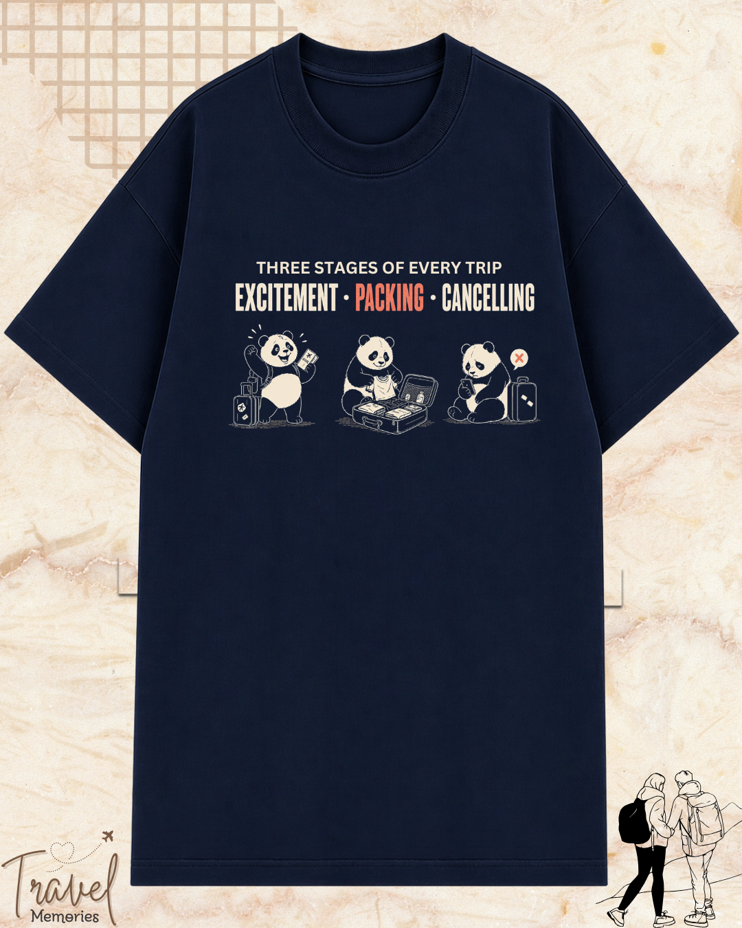 Three Stages of Every Trip Series 1 Travel Cotton Tshirt