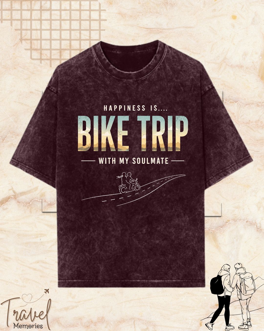Happiness Is Travel Cotton Tshirt