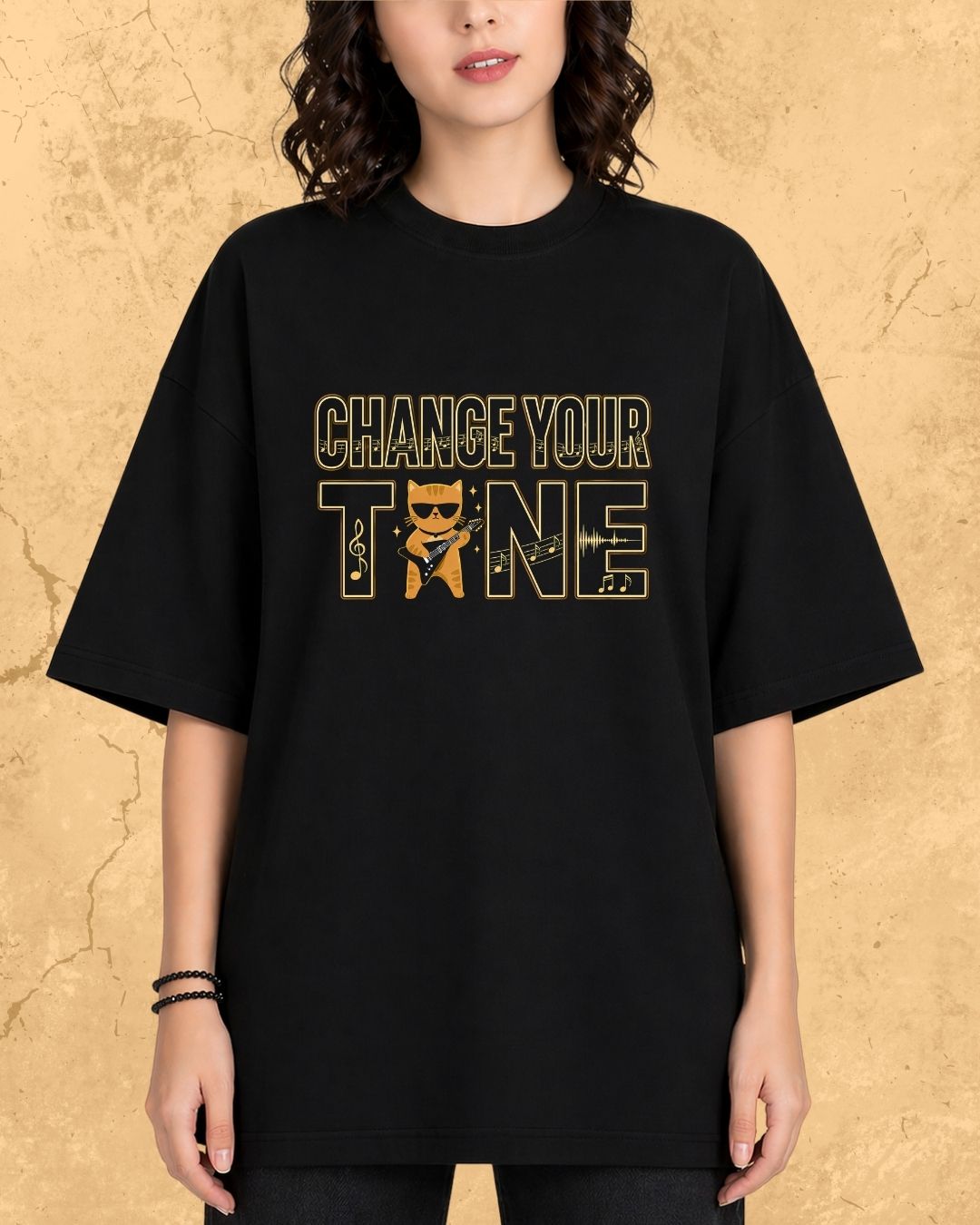Purrfect Groove Cotton Tee