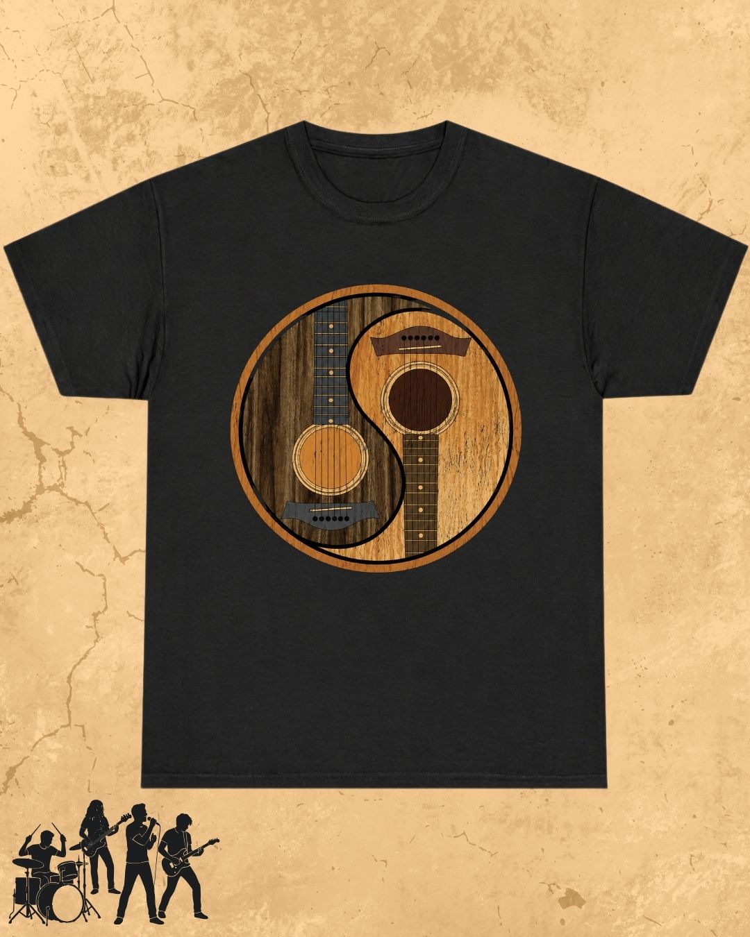 Yin Yang Guitar Cotton Tshirt