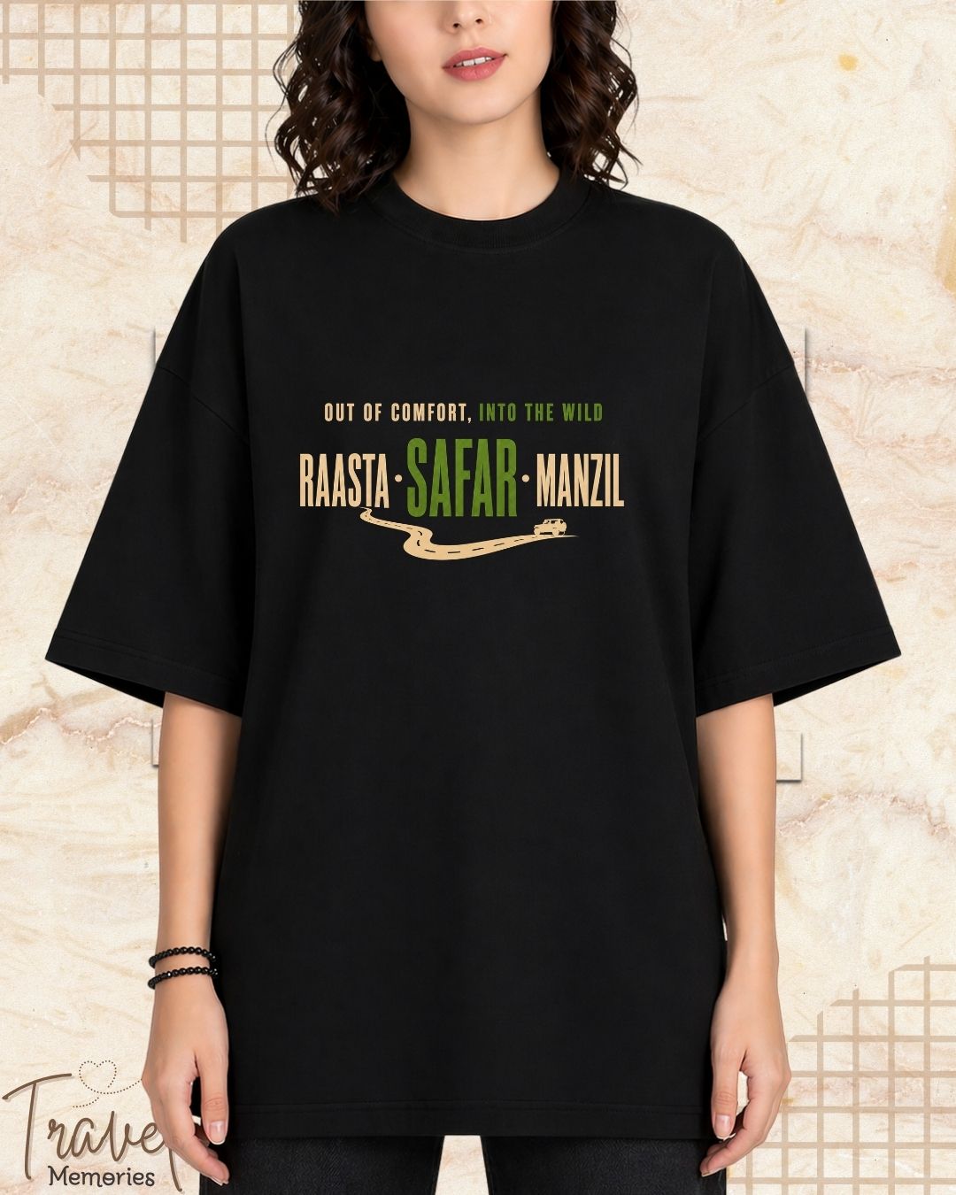 Raasta Safar Manzil Travel Cotton Tshirt