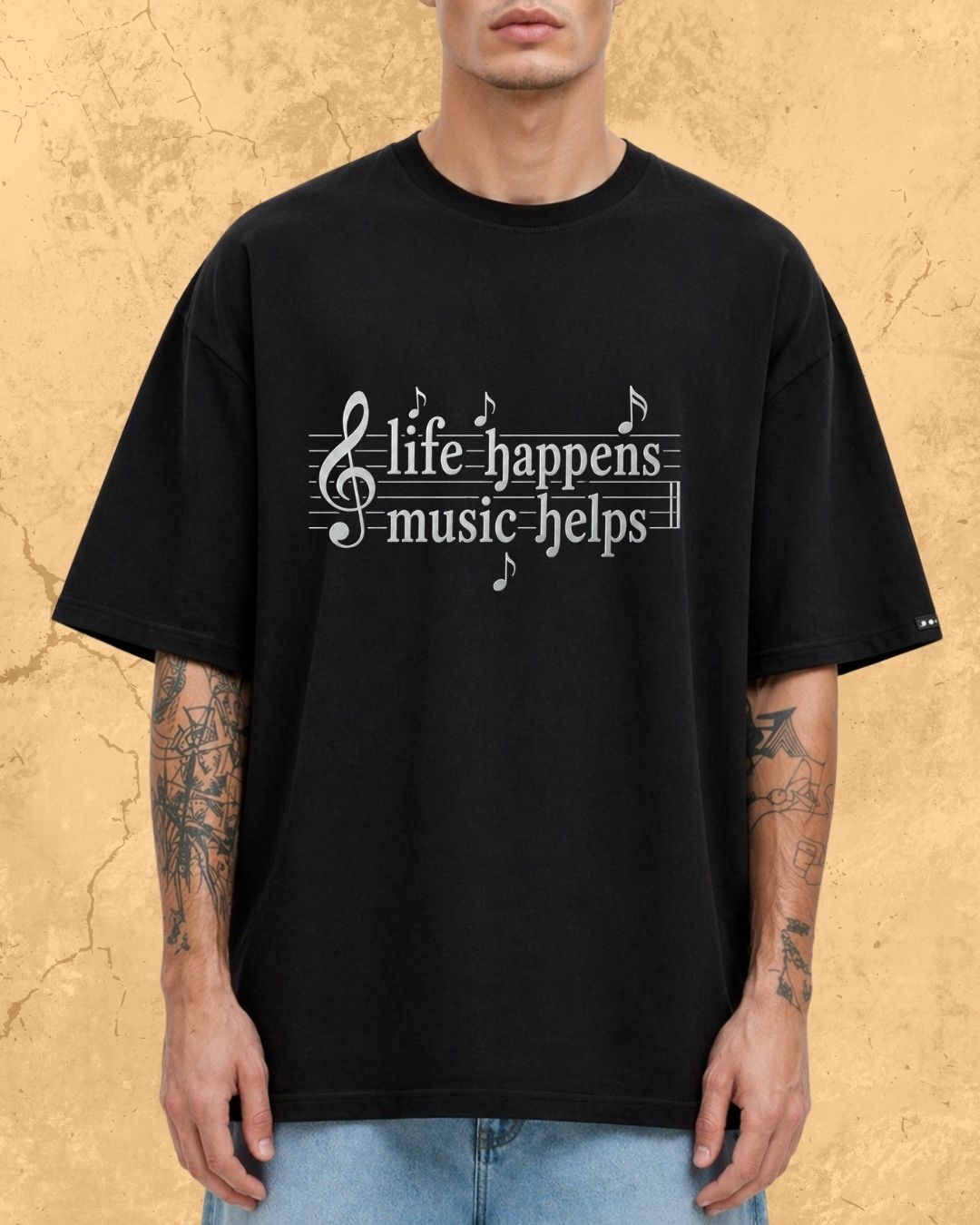Life Happens Music Helps Cotton Tshirt