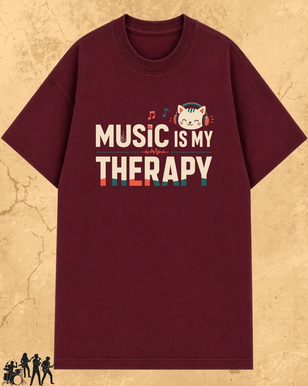 Purrfect Groove Cotton Tee