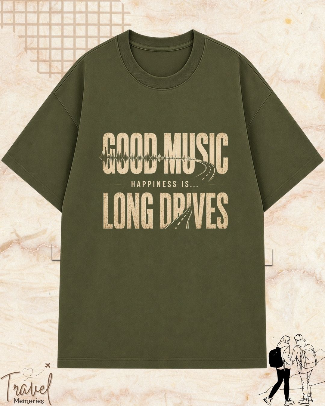 Happiness Is Travel Cotton Tshirt