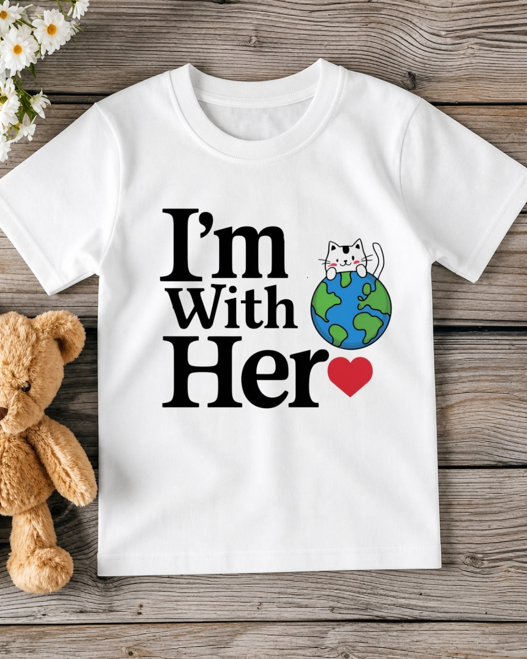 I'm With Her Kid Cotton Tshirt