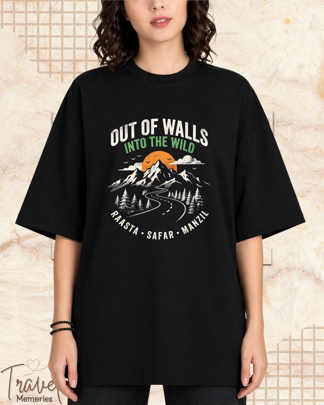 Raasta Safar Manzil Travel Cotton Tshirt