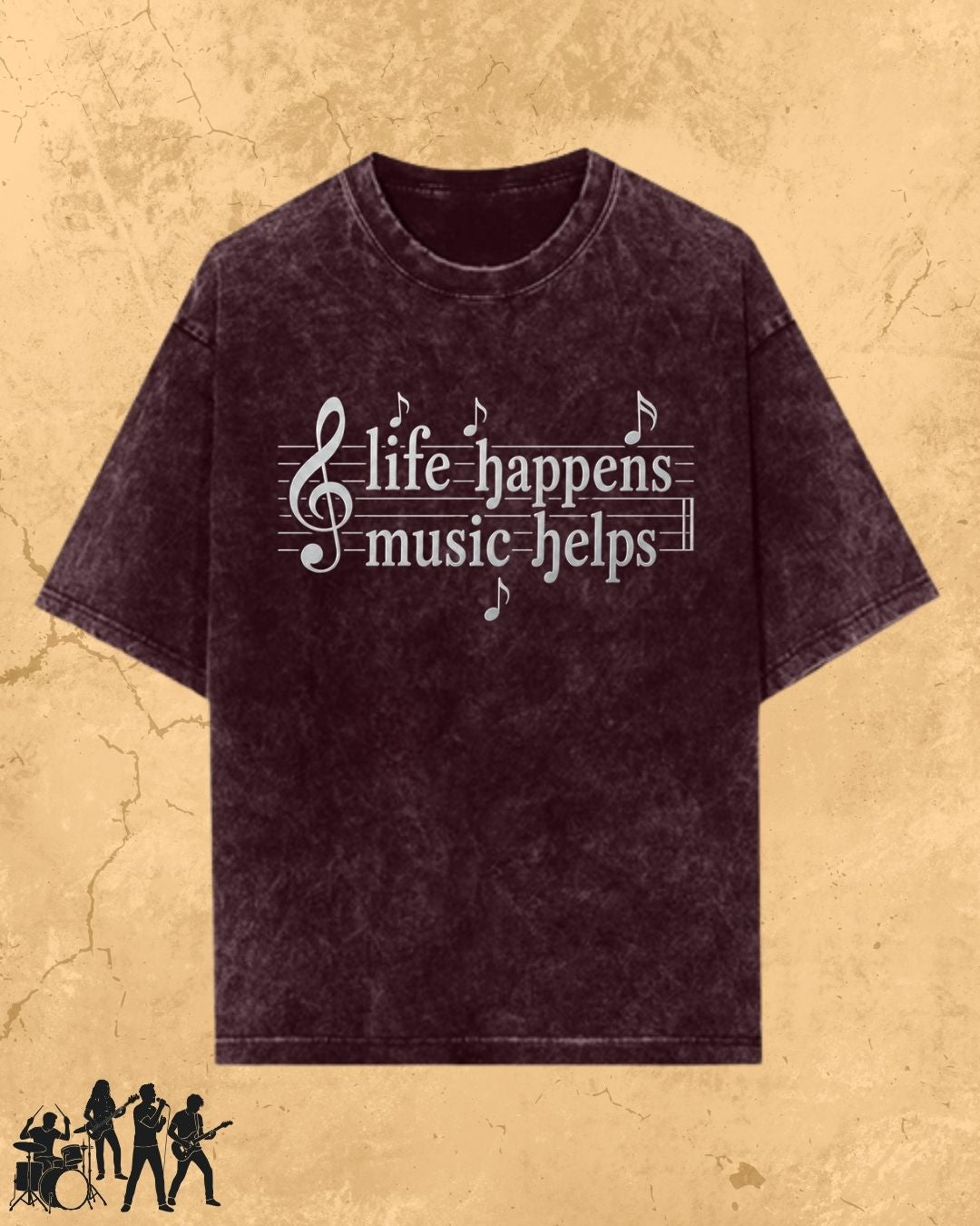 Life Happens Music Helps Cotton Tshirt