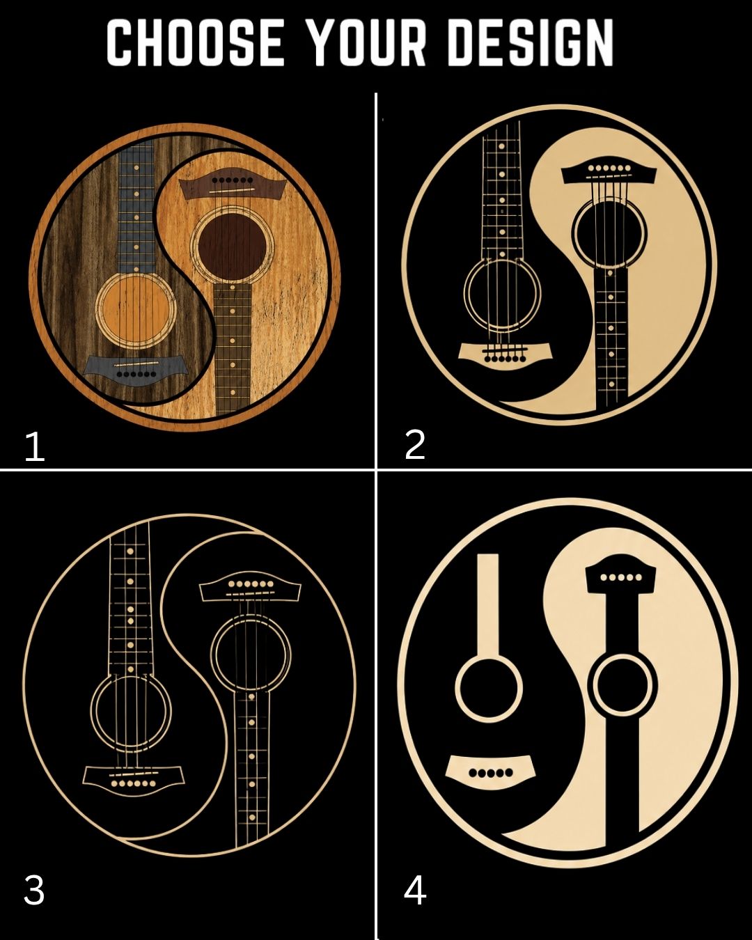 Yin Yang Guitar Cotton Tshirt