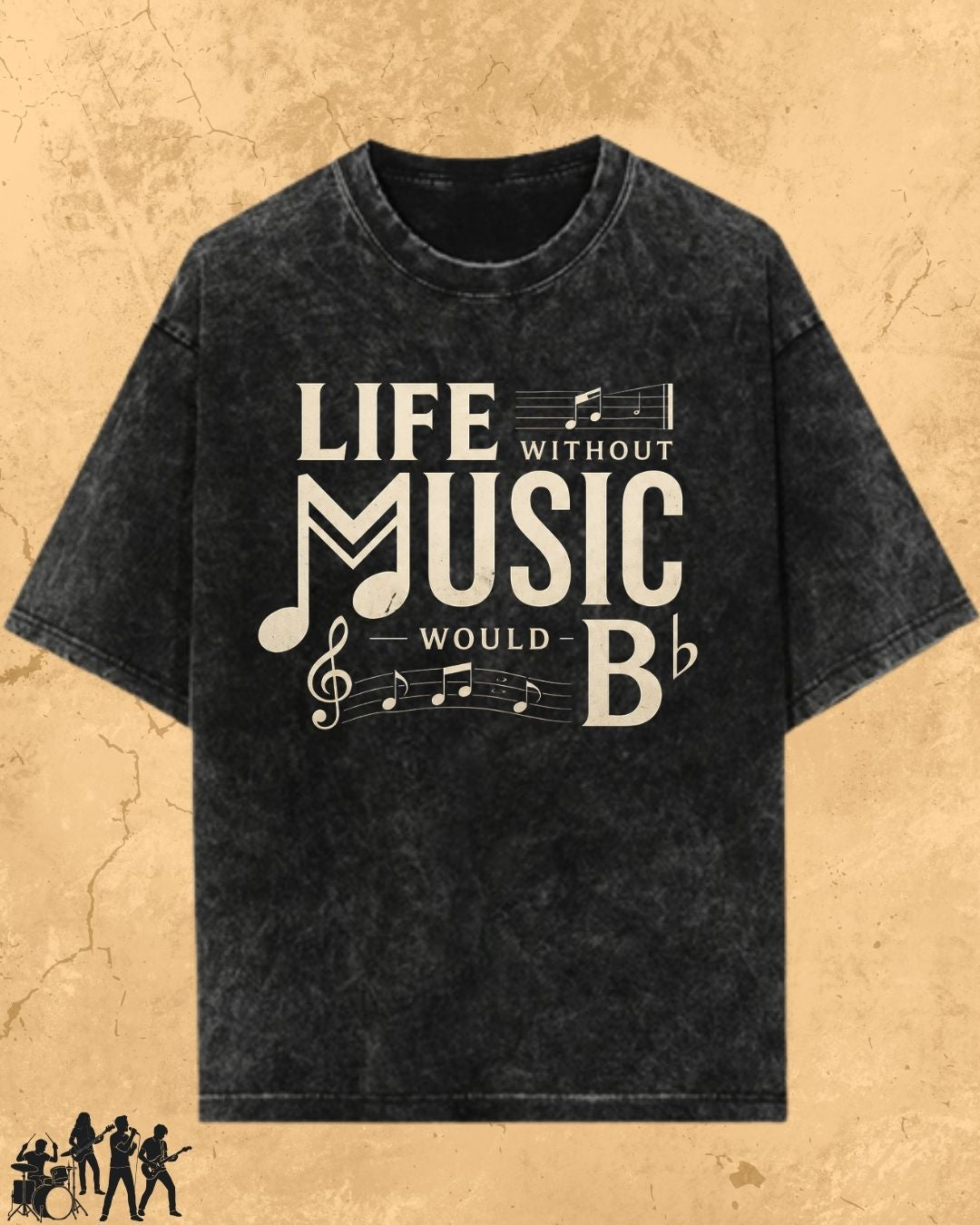 Life Without Music Would B Flat Cotton T-Shirt