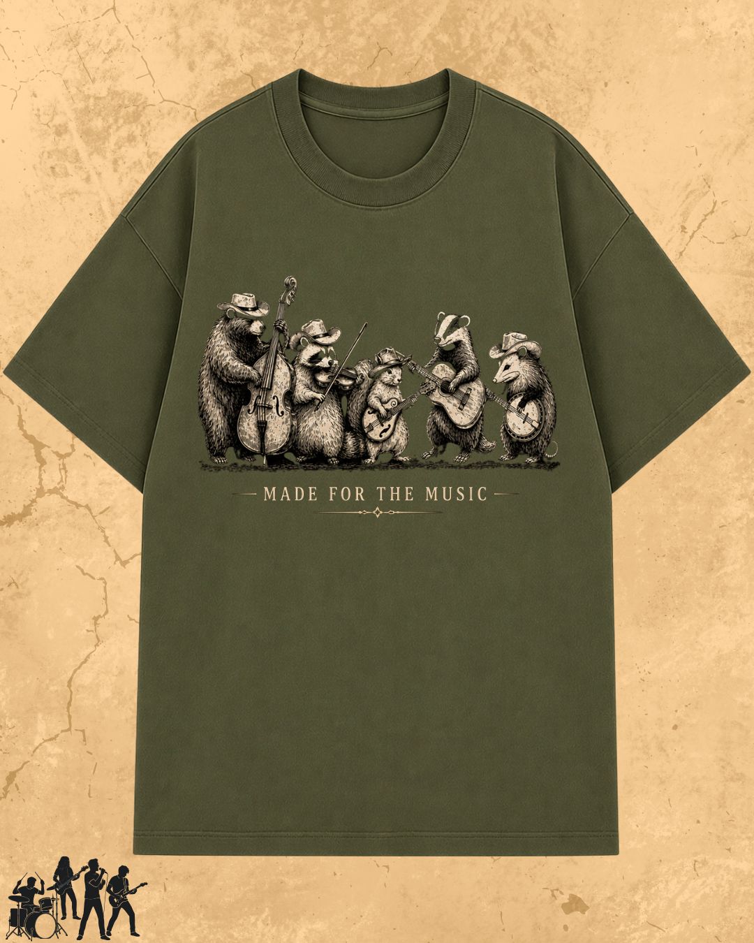 Folk Band Animals Music T-Shirt