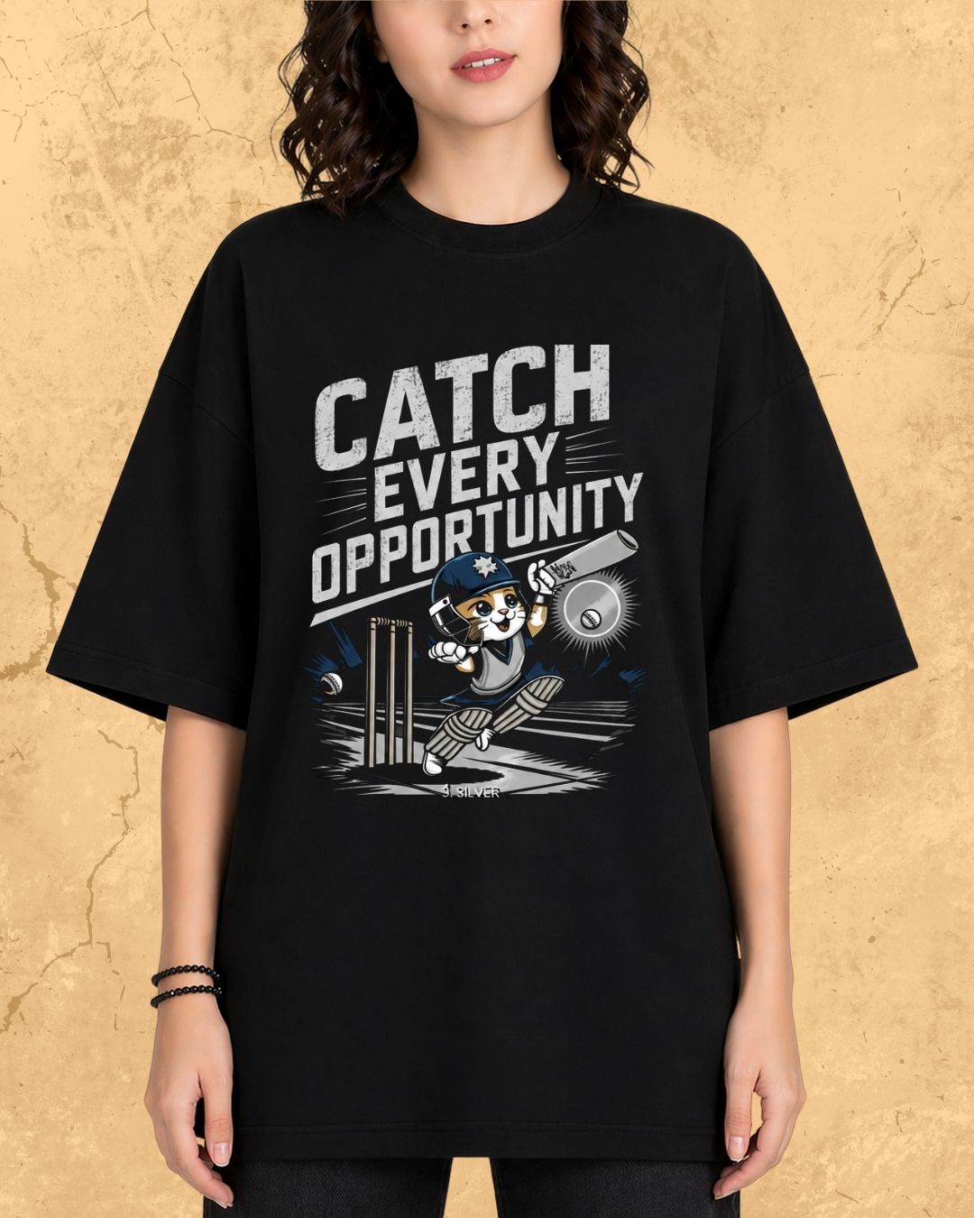 Meow Cricket Champion Cotton Tee
