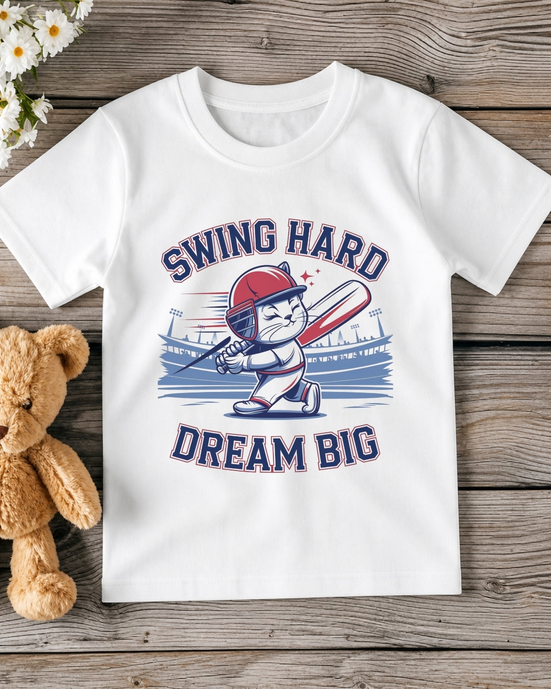 Swing Hard Dream Big Kid Cotton Tshirt