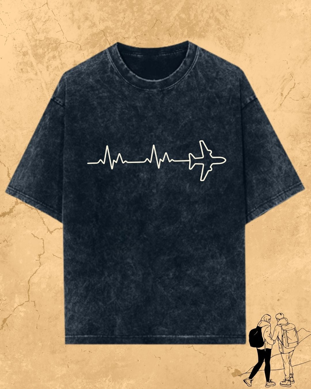 Minimalist Wanderline Travel Cotton Tshirt
